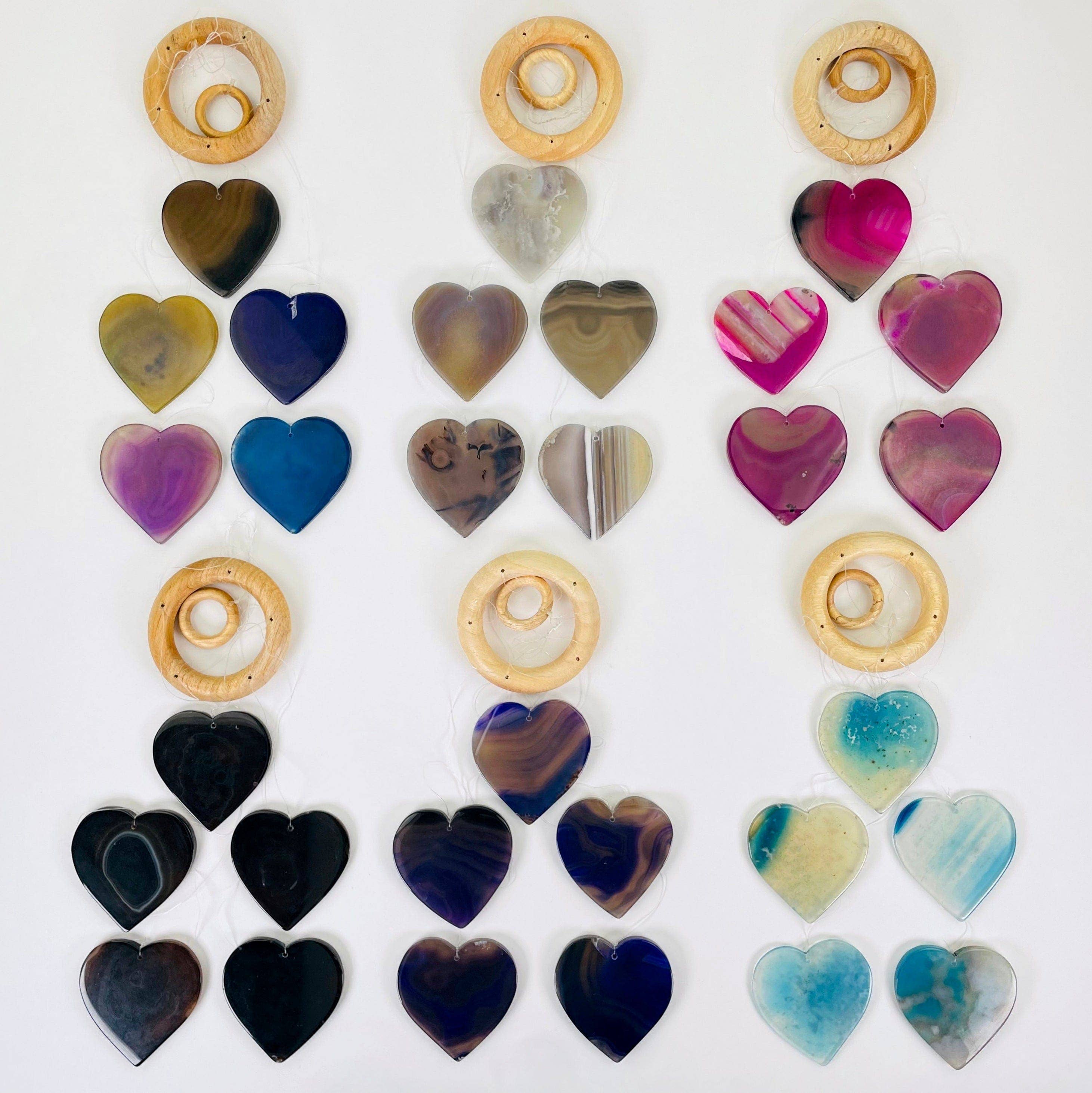Agate Heart Crystal Wind Chimes : Mixed