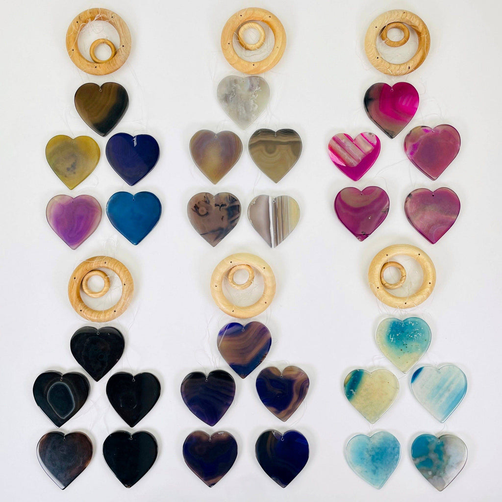 Agate Heart Crystal Wind Chimes : Natural