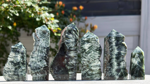 1 lb Natural Seraphinite Tower Obelisk Point Wand Crystal