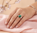 Natural Malachite Stainless Steel Rings 8x10mm