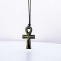 Gemstone Egyptian Ankh Necklace - Goldsheen Obsidian (Each): Goldsheen Obsidian