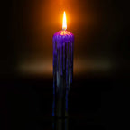 Dripping Colors Pillar Candle - Black/Purple (Each): Black/Purple