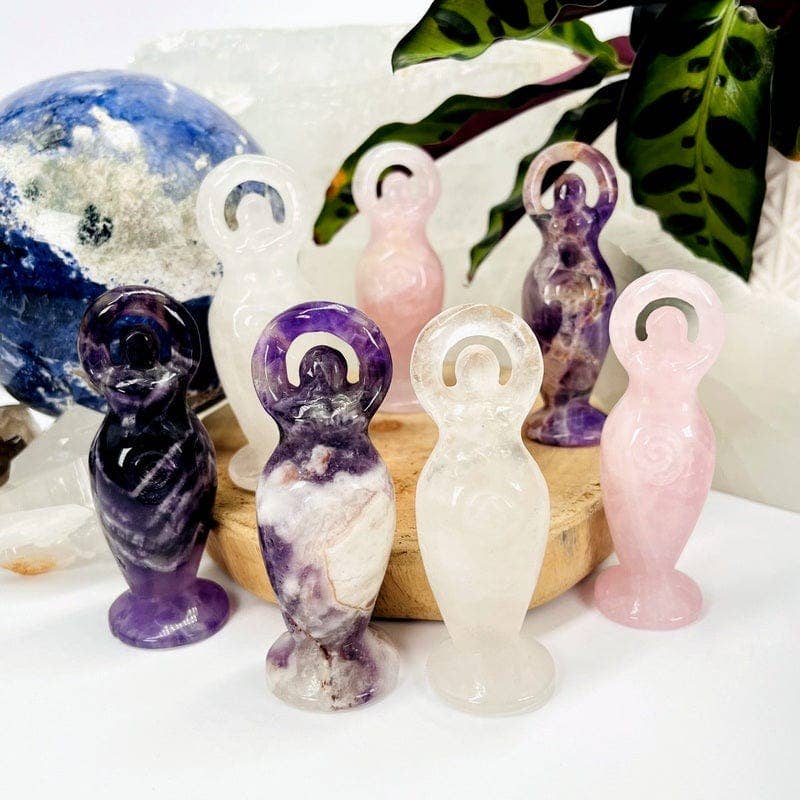 Crystal Gemstone Earth Goddess Stand - You Choose Stone: Crystal Quartz