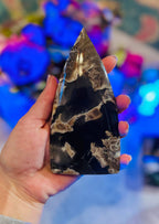 Volcano Agate Teardrop Freeform, UV Reactive Fluorescent: 450-499 Grams
