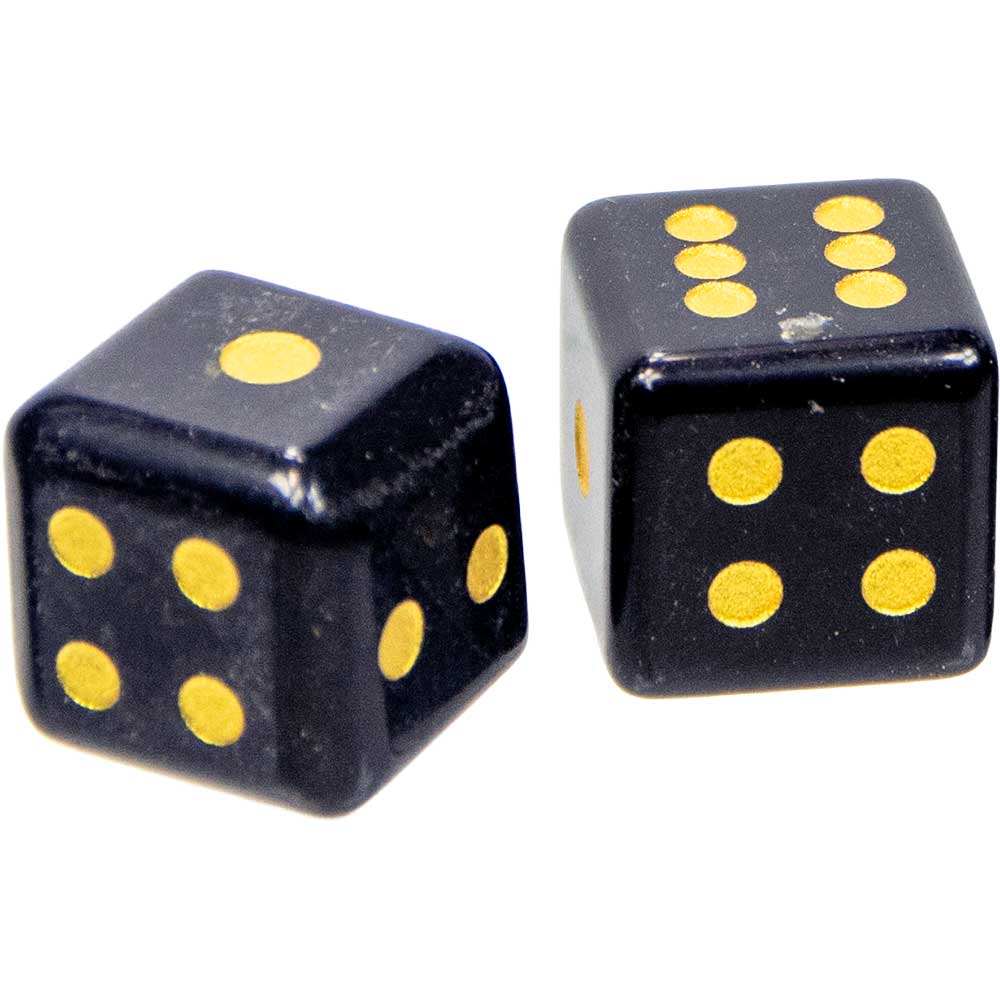 Gemstone Dice - Black Obsidian (Pair): Black obsidian