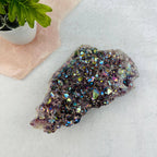 Amethyst Druzy Crystal Cluster with Angel Aura Pearly Finish: 300-400g