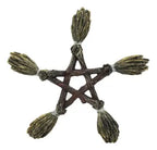Witches Broomstick Pentagram Wall Plaque