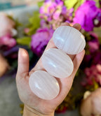 Pink Calcite Palm Stones, UV Reactive, Glows Pink, Fluorescent Minerals: 75-99 Grams