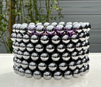 8mm Terahertz Crystal Healing Stretch Bracelet 7.5"