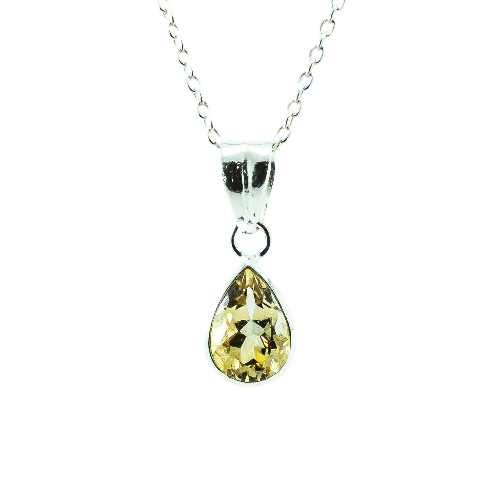 Citrine Silver Pendant Necklaces