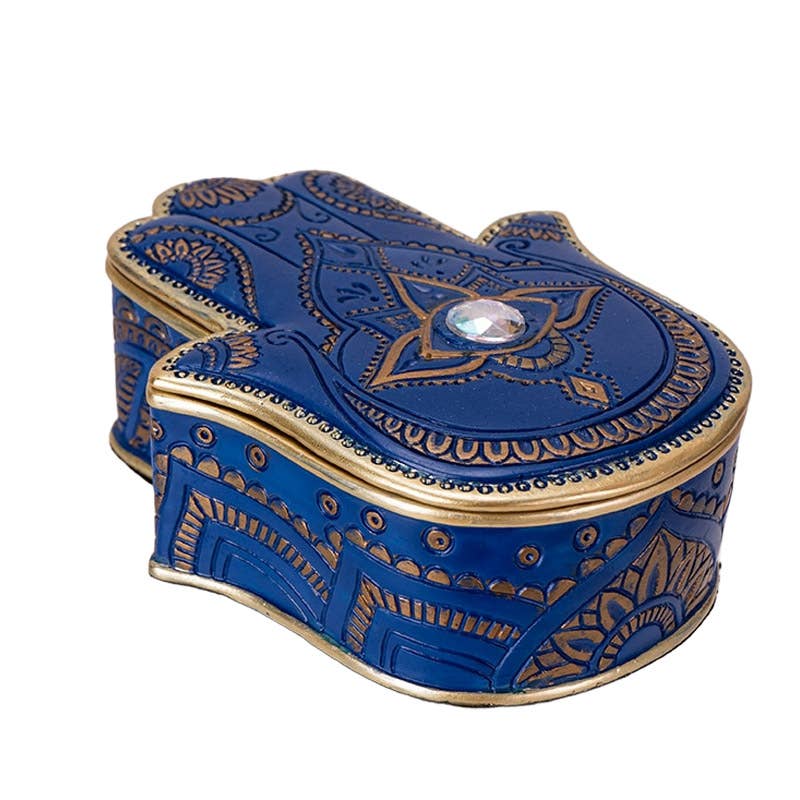 Hamsa Evil Eye Decorative Trinket Box