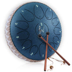 12-Inch Steel Tongue Drum - 13 Notes - Rain Drum: Blue