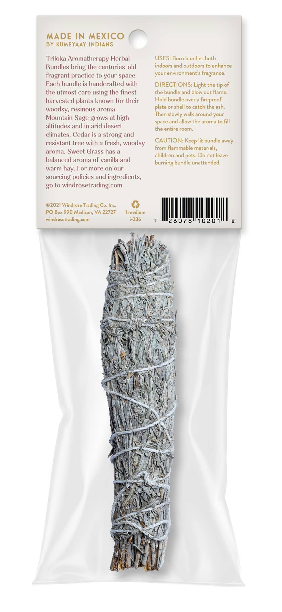 Triloka Mtn Sage, Perfume Sage, Swtgrass - Med.Herbal Bundle