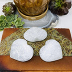 Selenite Crystal Stone Heart - Engraved Eye Pattern Charging