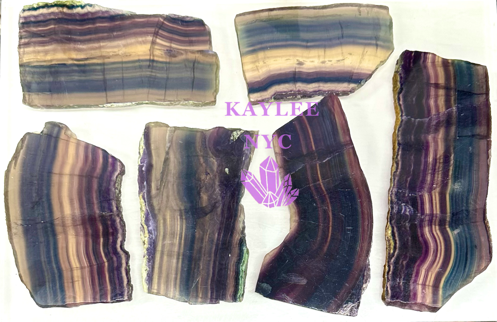 2 lbs Natural Fluorite Slab Crystal Healing Energy