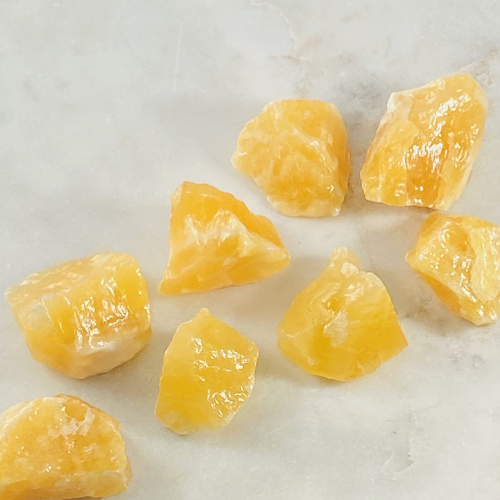 Raw Yellow Calcite stone: 2.5 in