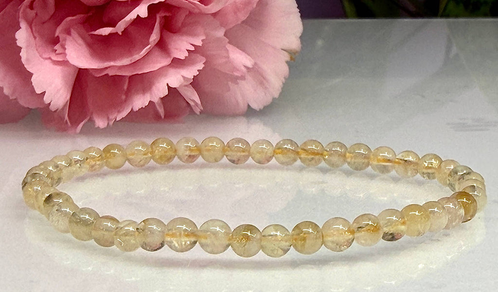 Citrine 4mm 7.5” Crystal Healing Stretch Bracelets 