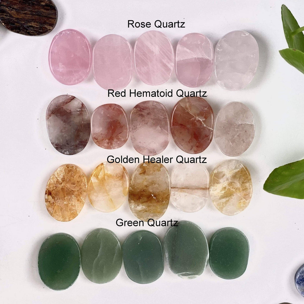 Gemstone Crystal Worry Stone - Finger Massage Stone (RK11): Green Snakeskin Jasper
