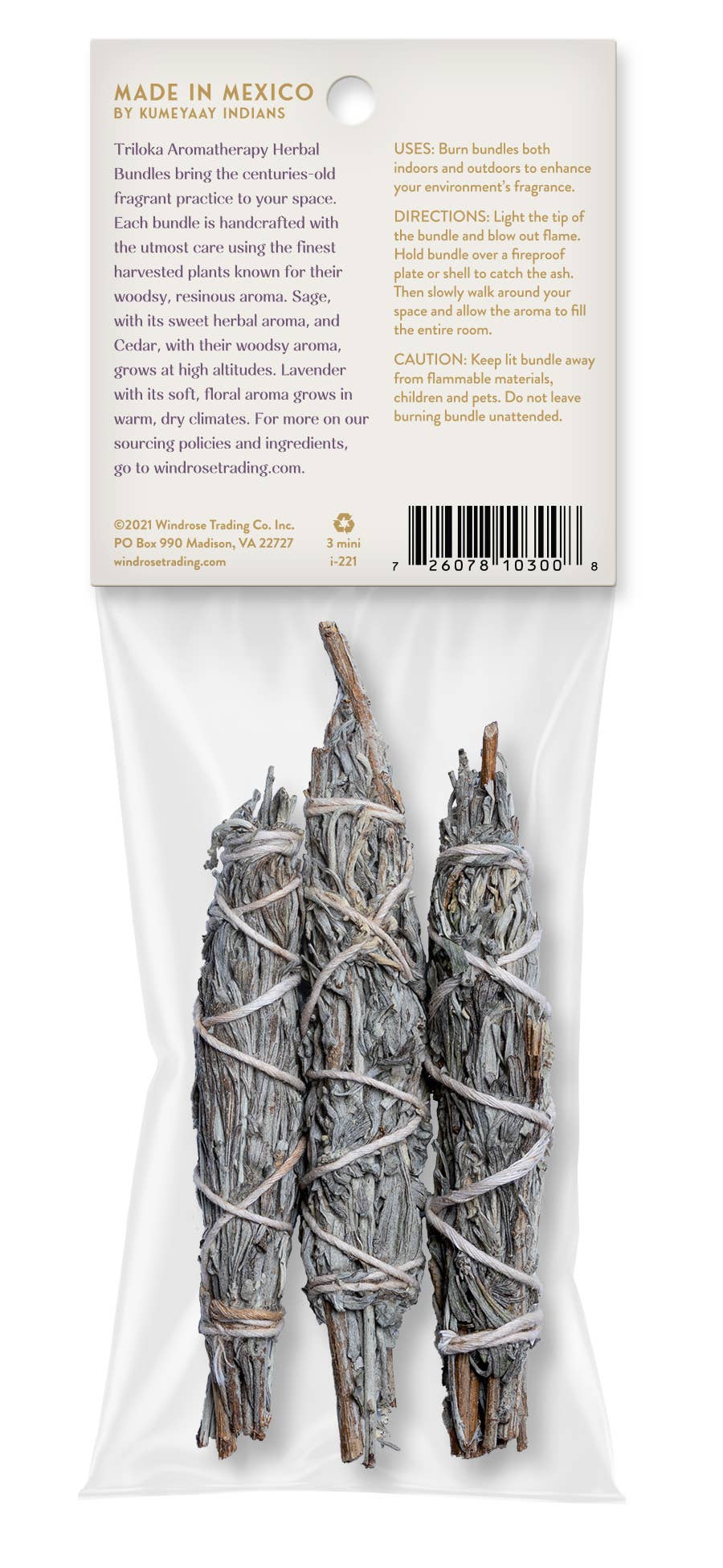 Triloka Sage, Cedar, Lavender - Mini Herbal Bundle