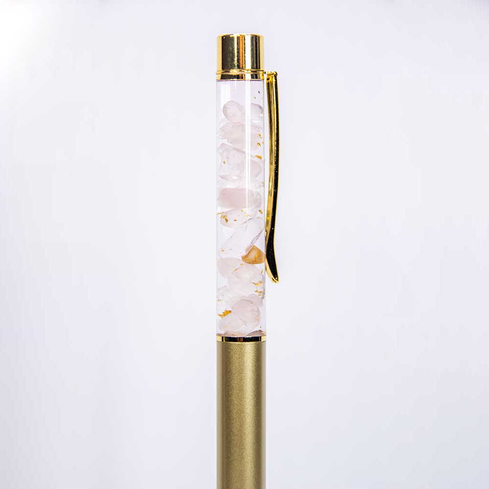 Gemstone Pen Ass't w/ 23K Pure Gold Flakes Display of 36: Gold Flakes