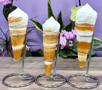 Wholesale 3-4 pcs Orange Calcite Ice Cream Cone w Stand