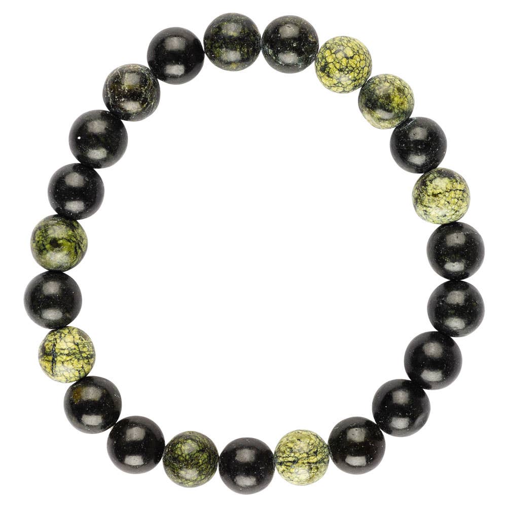 8mm Crystal Gemstone Energy Bead Stretch Bracelets: Labradorite