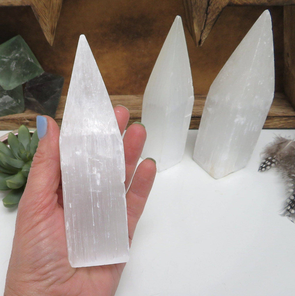 Selenite Crystal Tower Obelisk Point -Stone Generator