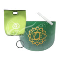 Singing Bowl - 4 Crystal Tuned F Frosted Green Heart Chakra