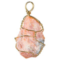 Wire Wrap Rough Stone And Gold Pendants: Sunstone