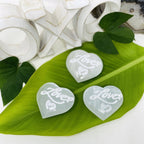 Selenite Engraved "Love"  Crystal Heart