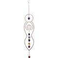 Metal Wall Hanging Chakra Goddess w/ Rough Chakra Gemstones