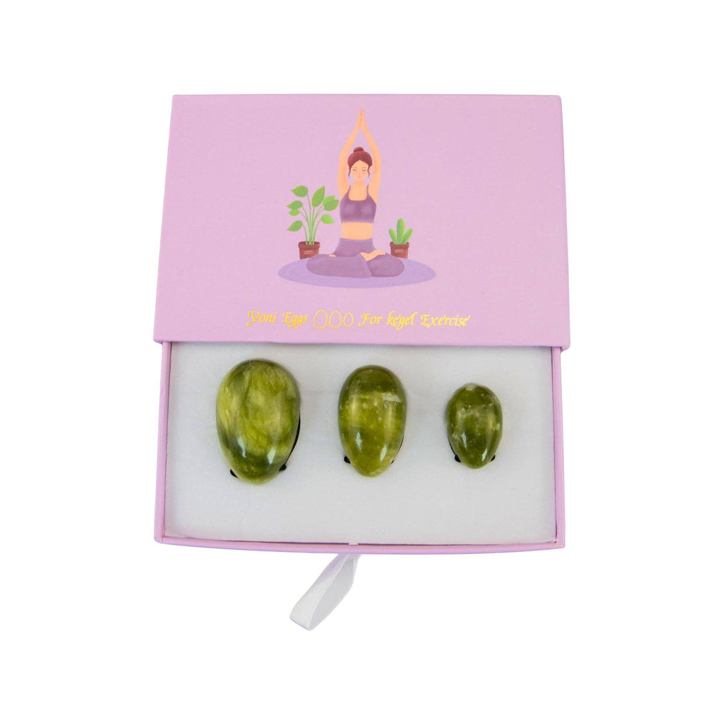 Yoni Eggs: Green Flower Jade / 4pc