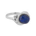 Lapis Oval Leaf Band Ring: Size 7