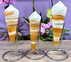Wholesale 3-4 pcs Orange Calcite Ice Cream Cone w Stand