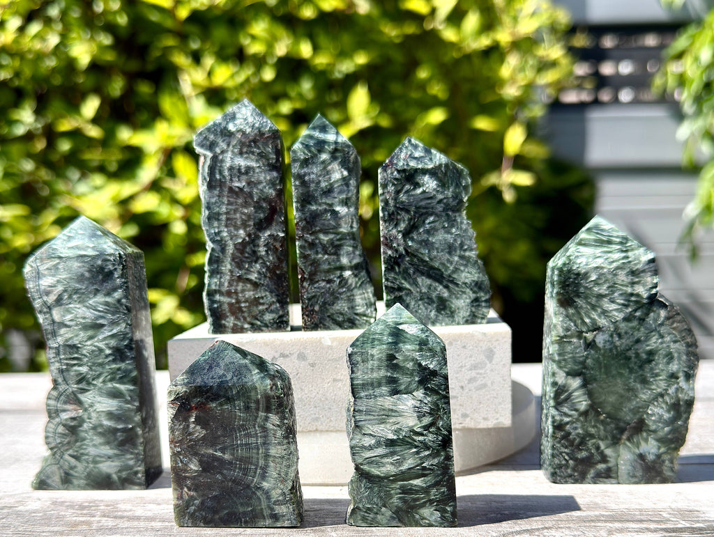 1 lb Natural Seraphinite Tower Obelisk Point Wand Crystal