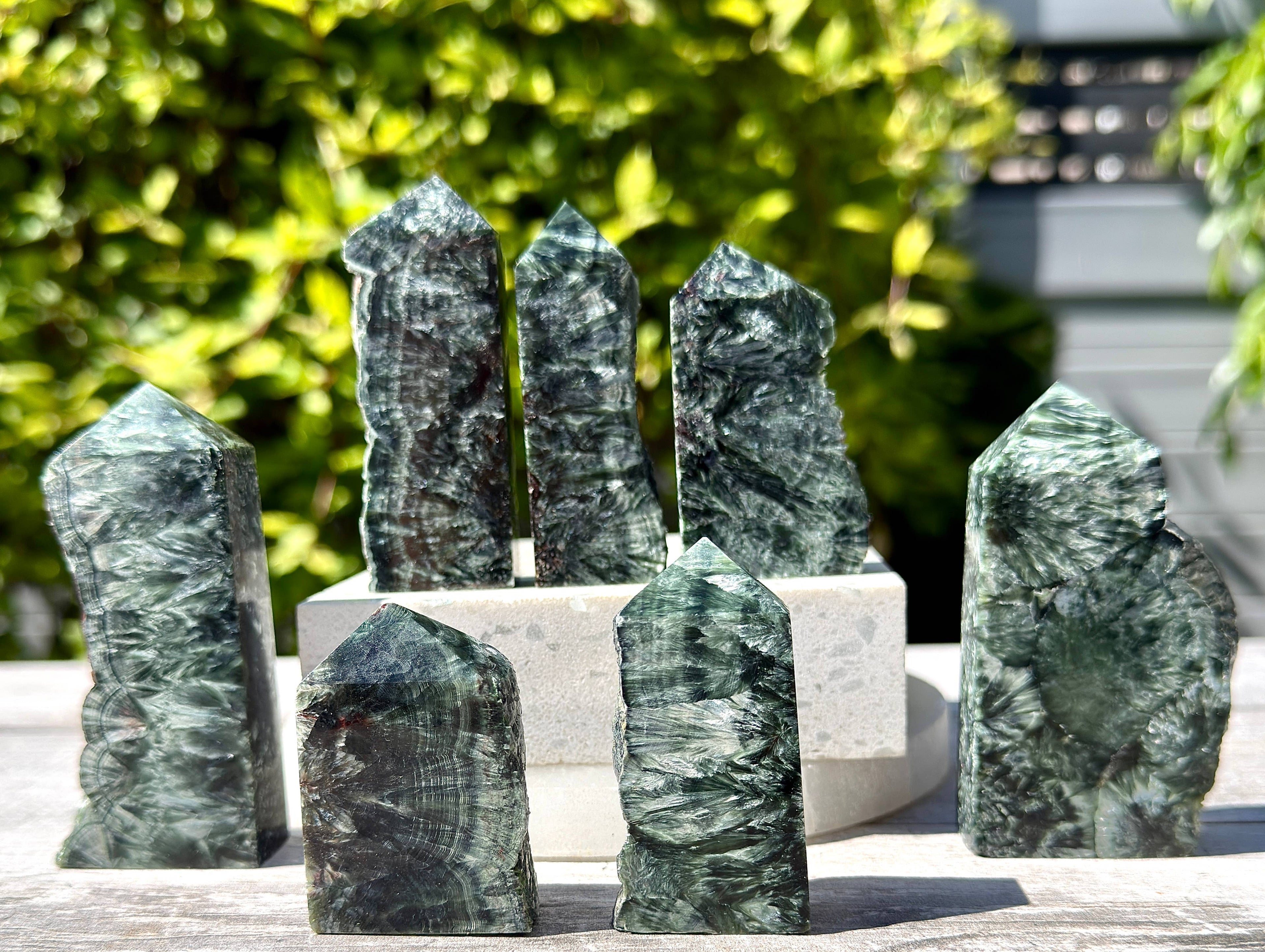1 lb Natural Seraphinite Tower Obelisk Point Wand Crystal