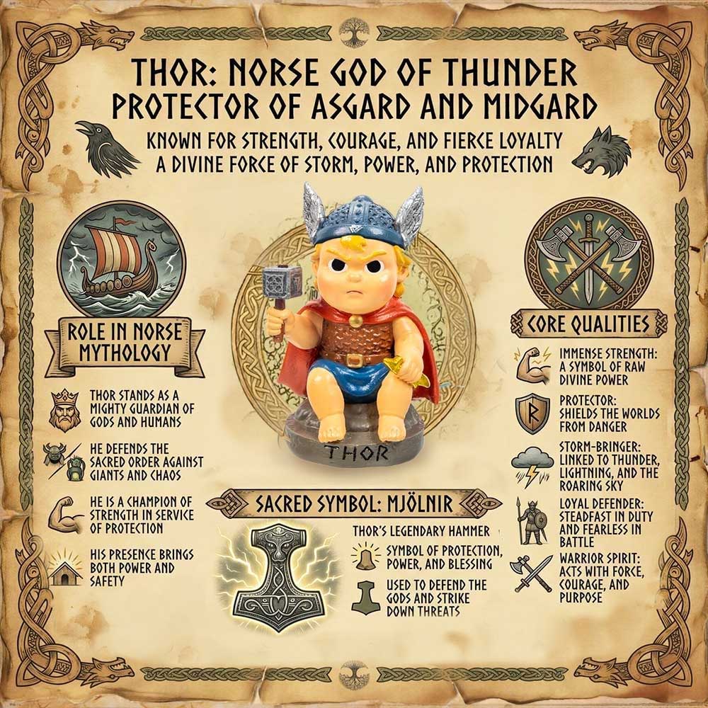 Polyresin Baby Viking Figurine - Thor (Each)