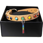 Vegan Leather Dog Collar - 7 Chakras - Large (Each)