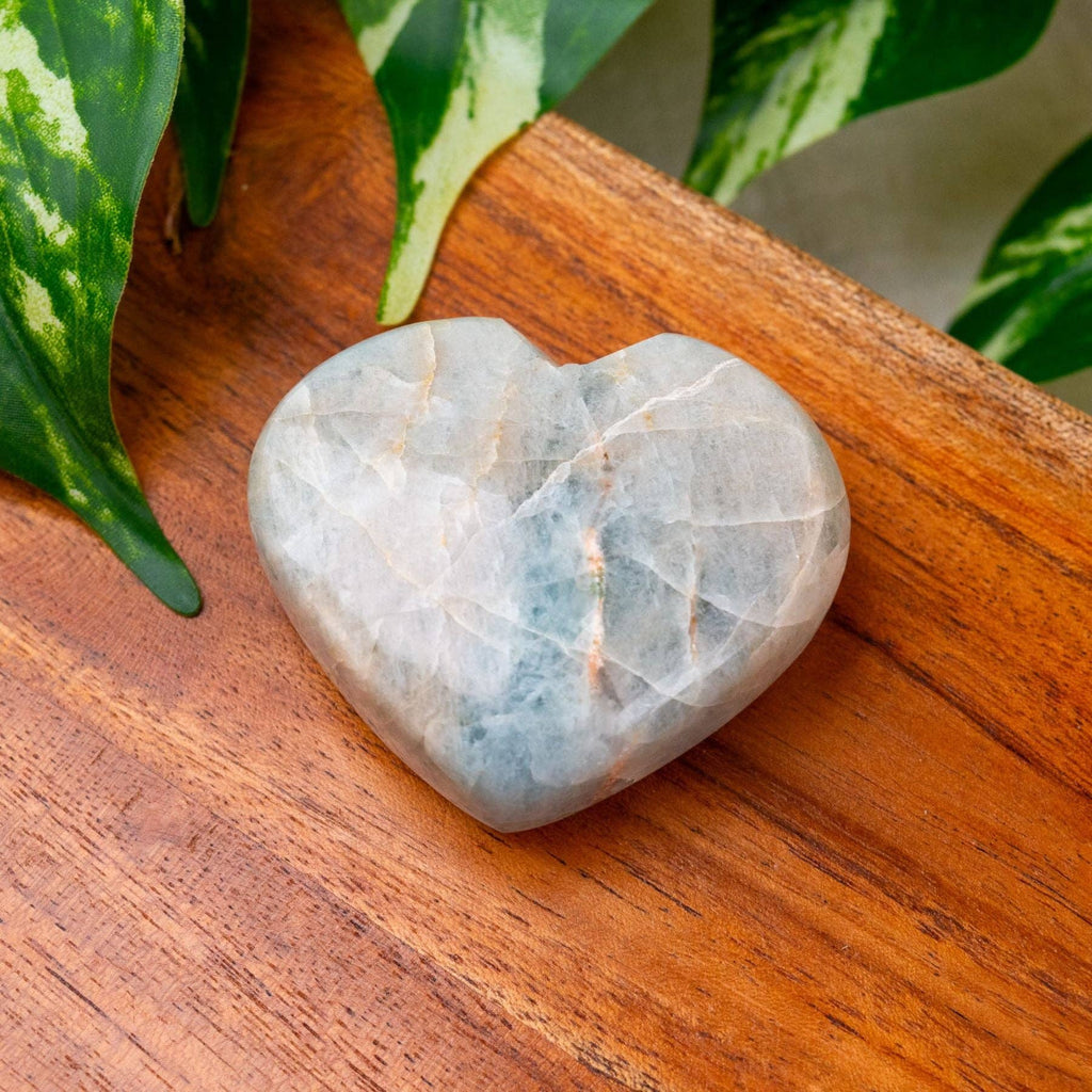 Aquamarine Palm Stones.: Heart