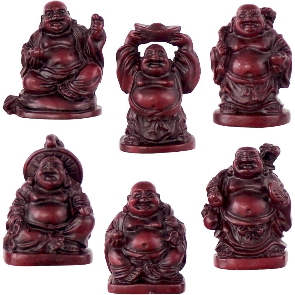 Polyresin Feng Shui Figurines 1-Inch Buddha Redstone