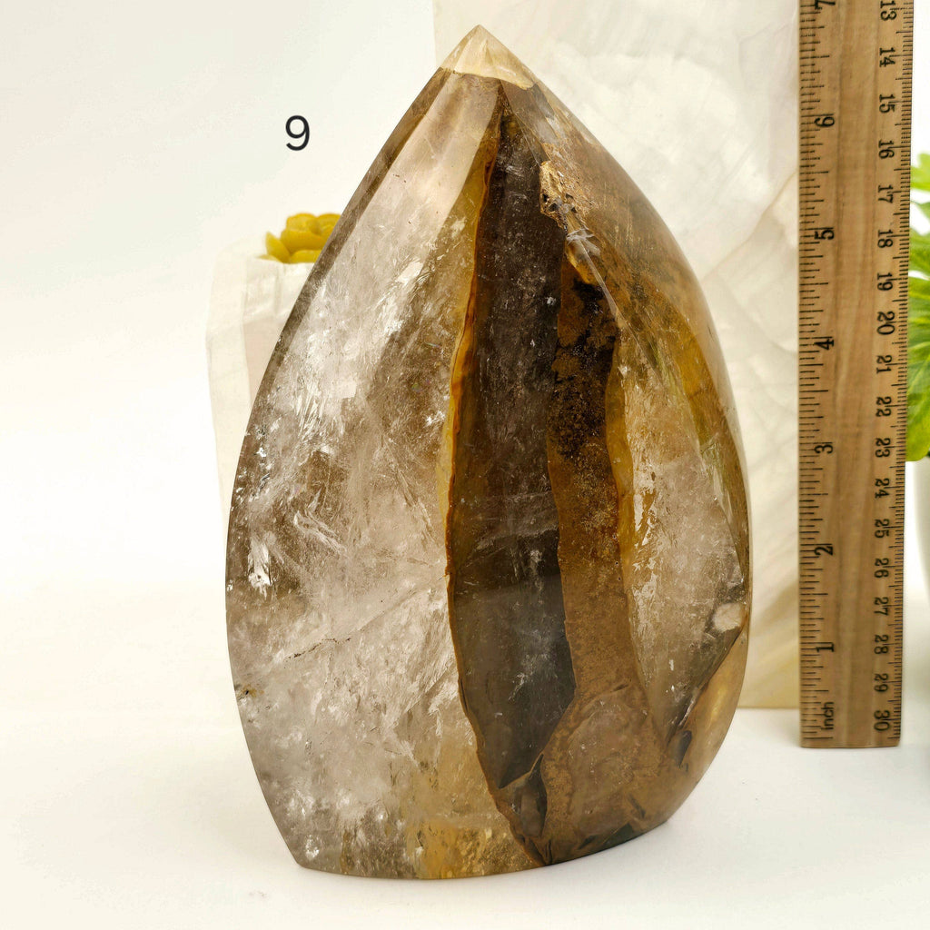 Golden Healer Quartz Crystal Flame Point Cut Base - You Choose #1: 4