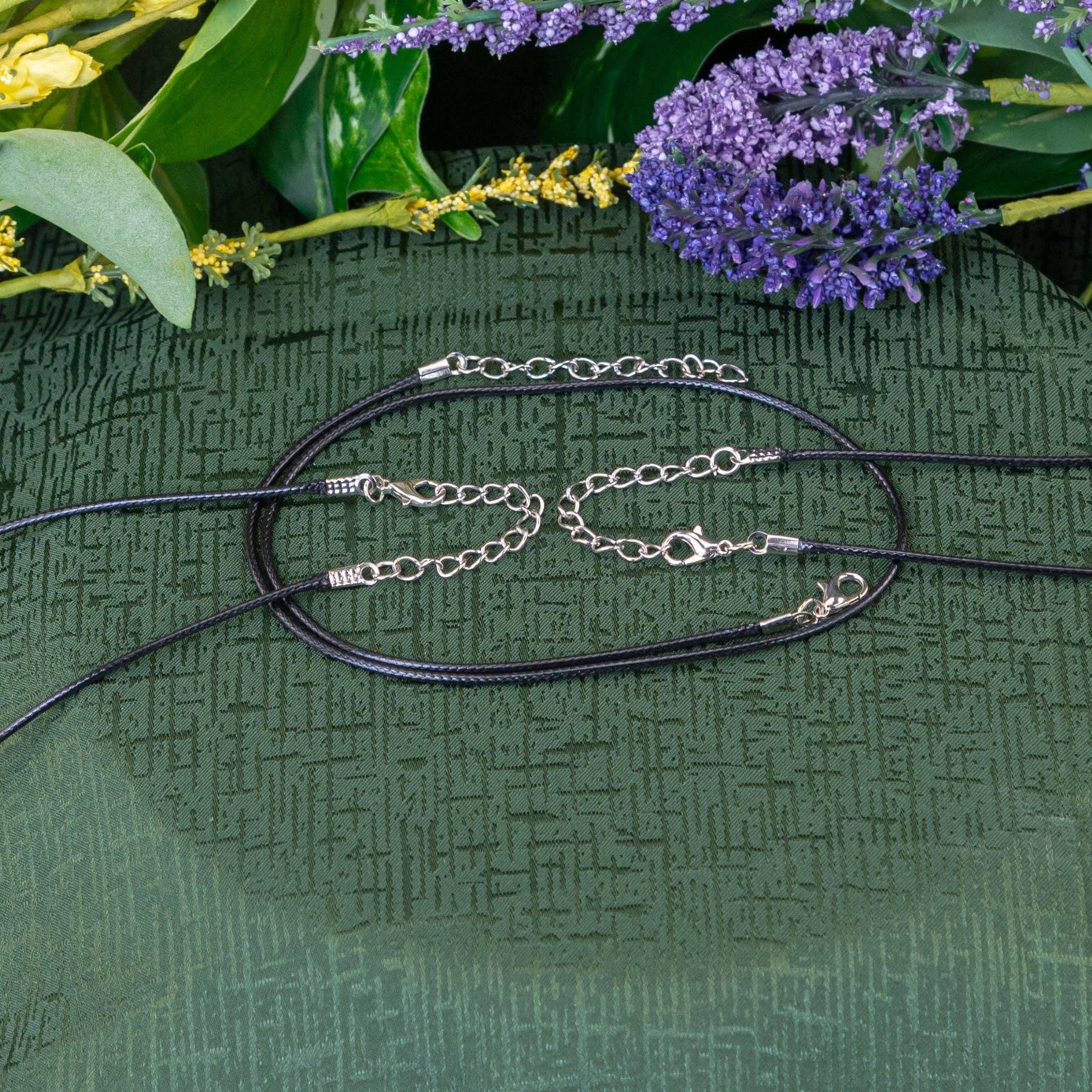 Black Waxed Cord With Clasp 10pk