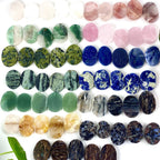 Gemstone Crystal Worry Stone - Finger Massage Stone (RK11): Green Snakeskin Jasper