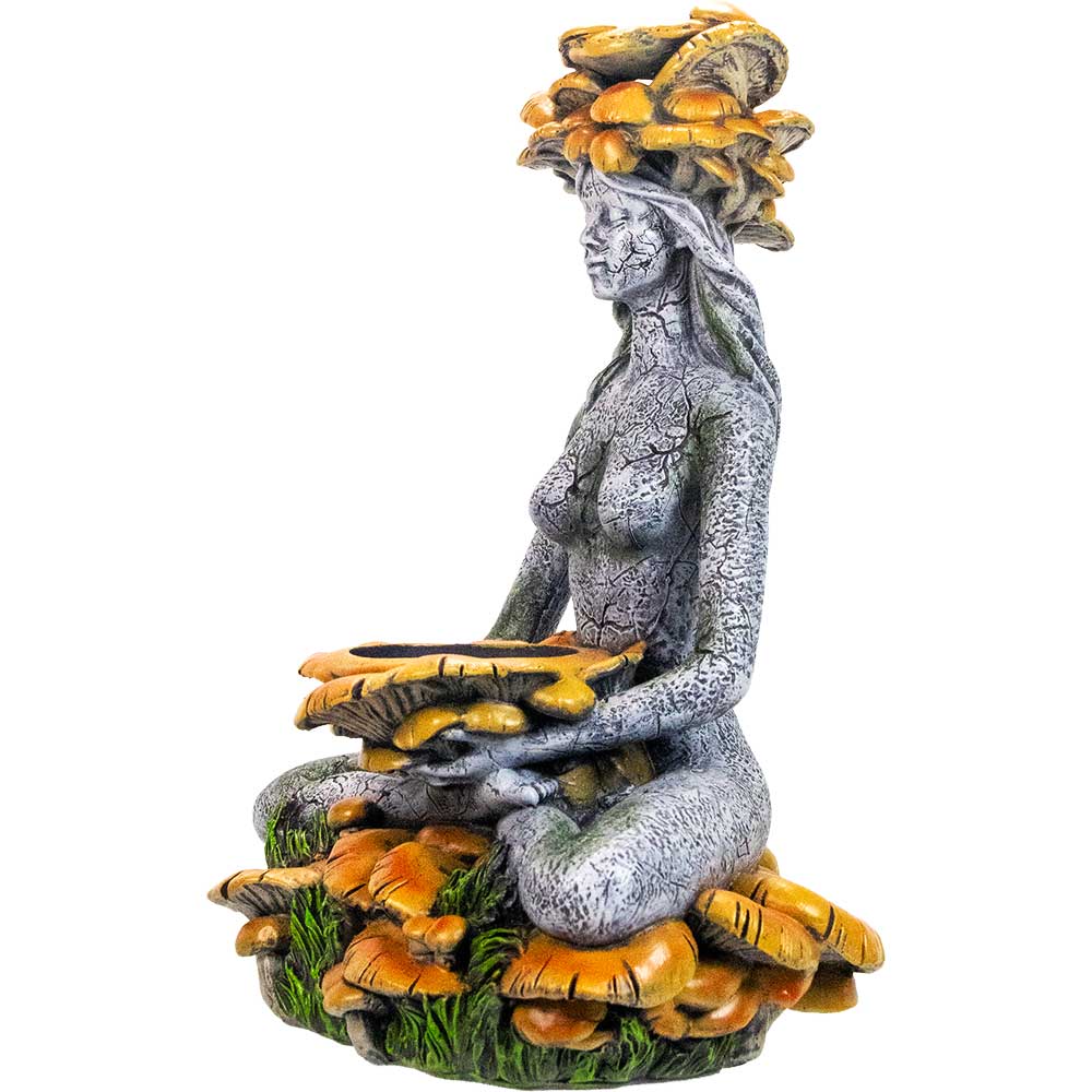 Backflow Incense & T-Light Holder - Forest Mushroom Goddess: Goddess