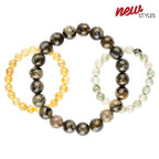 8mm Crystal Gemstone Energy Bead Stretch Bracelets: Labradorite