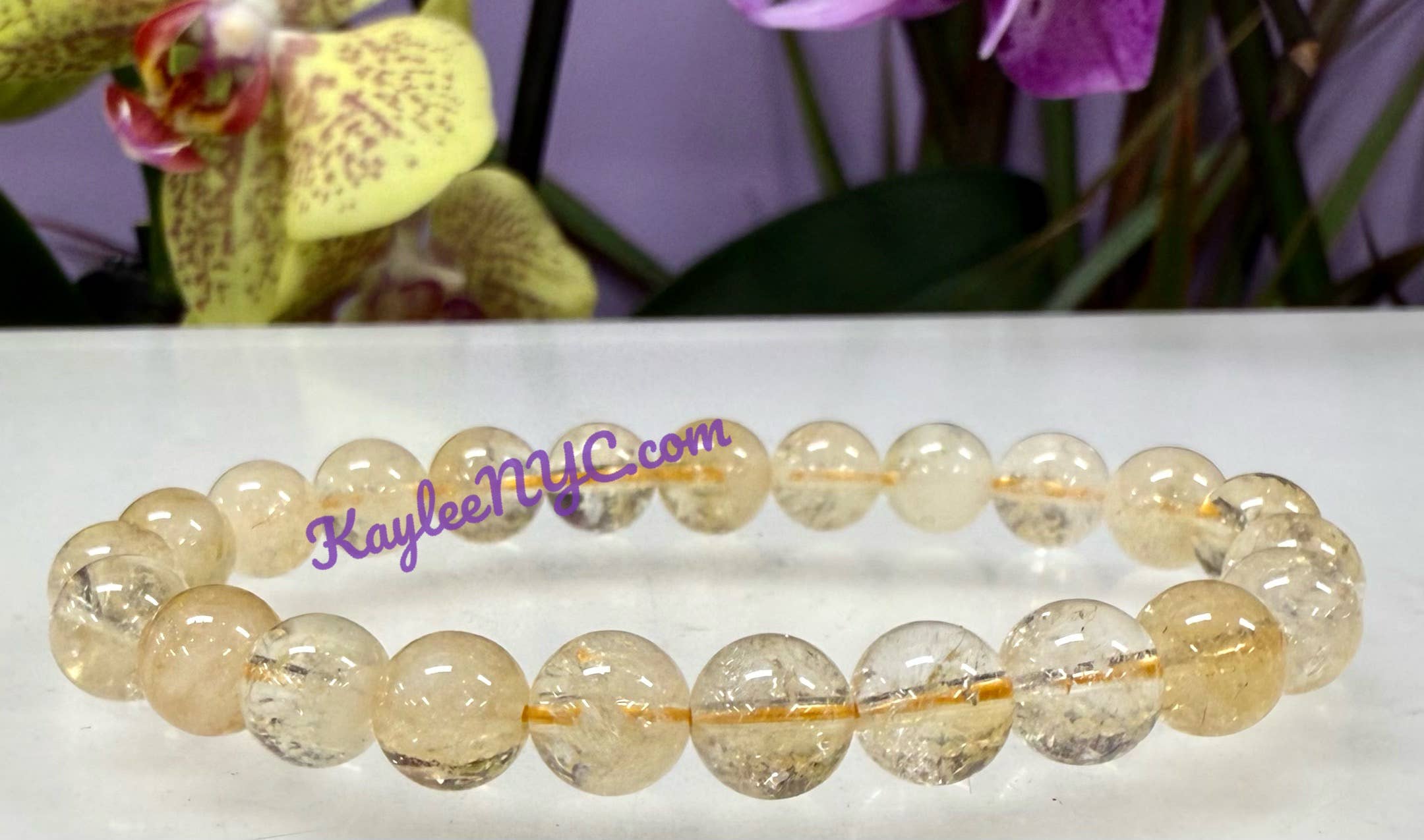 8mm Citrine Crystal Healing Stretch Bracelets 7.5" Energy
