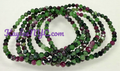 4mm Faceted Natural Ruby Zoisite Crystal Stretch Bracelet