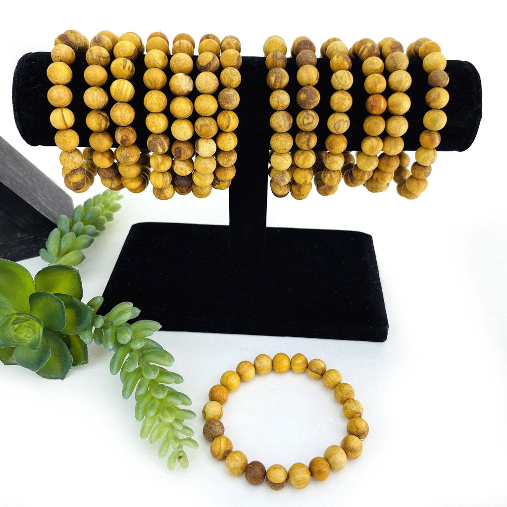 Crystal Palo Santo Round Bead Bracelets  8mm Beads