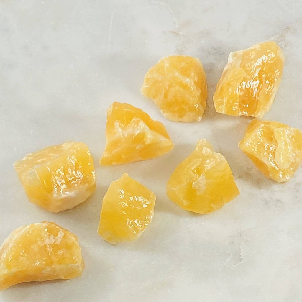 Raw Yellow Calcite stone: 2.5 in