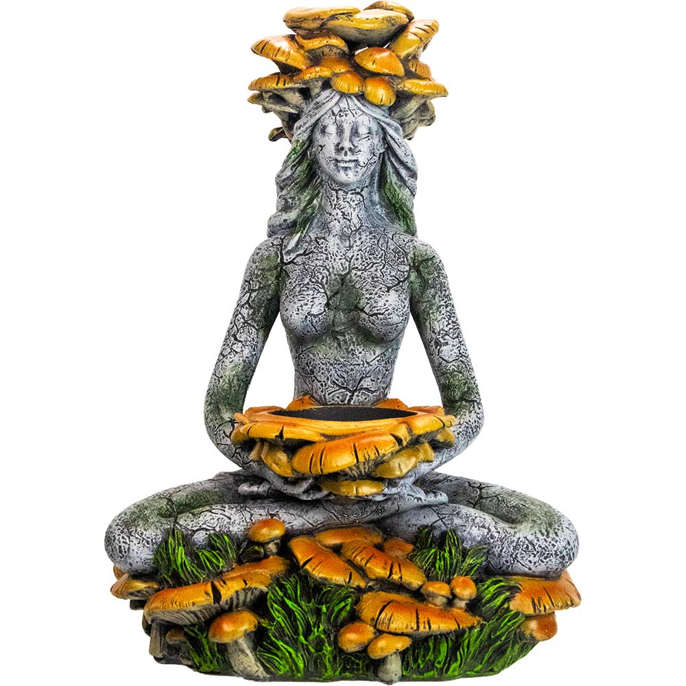 Backflow Incense & T-Light Holder - Forest Mushroom Goddess: Goddess